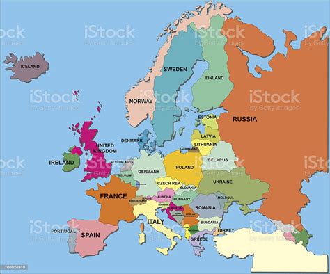 Mapa Político De Europa En Formato Vectorial Illustracion Libre de