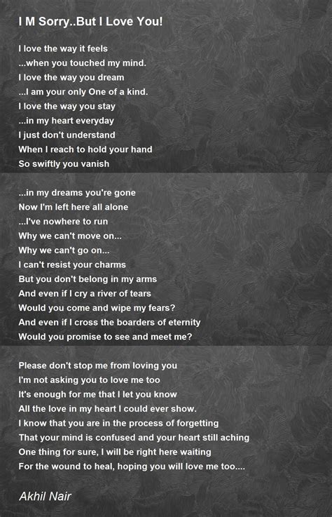 Im Sorry Love Poems For The One You Love