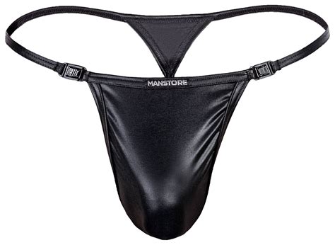 Manstore M107 Leather Look Shiny Fetish Stripper String Black Thong Underwear Ebay