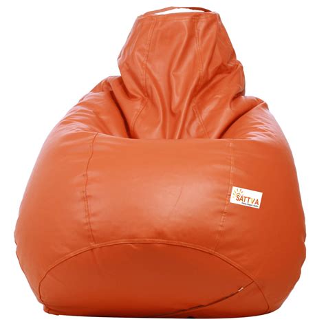 Sattva Classic Bean Bag Filled With Beans Xxl Size Orange
