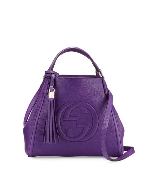 Gucci Soho Leather Shoulder Bag Purple