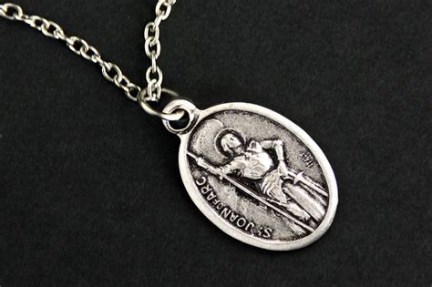 Saint Joan Of Arc Medal Necklace St Joan Of Arc Necklace Etsy