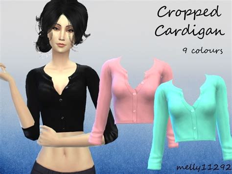 Melly11292s Cropped Cardigan Cropped Cardigan Sims 4 Clothing