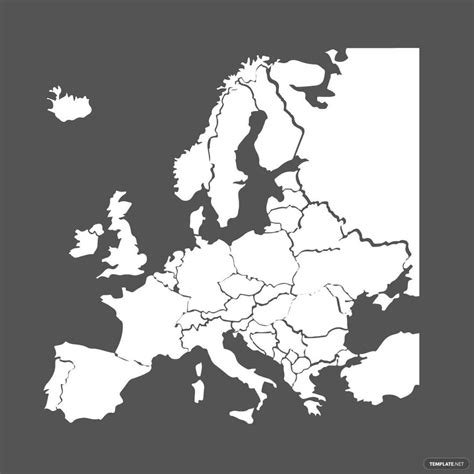 White Europe Map Clipart In Illustrator Svg  Eps Png Download