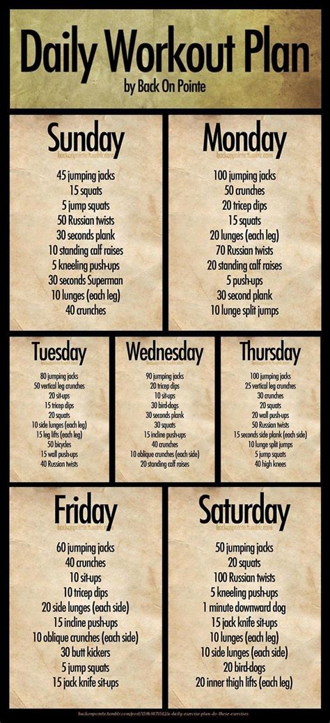 Printable Workouts We Love Pinterest Workout Daily Workout Plan Workout Posters