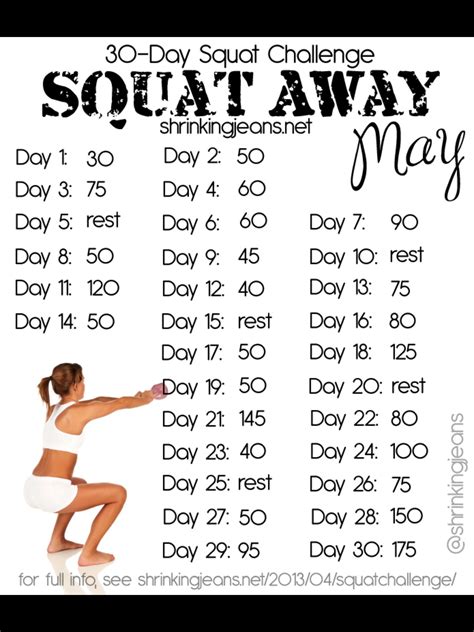 Squats 30 Day Squat Challenge Fitness Motivation Squat Challenge