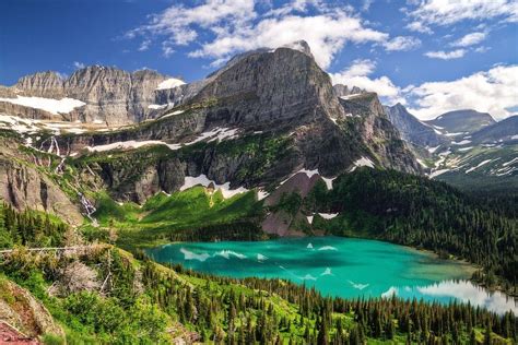 Nature Landscape Lake Turquoise Water Mountains Forest Glacier