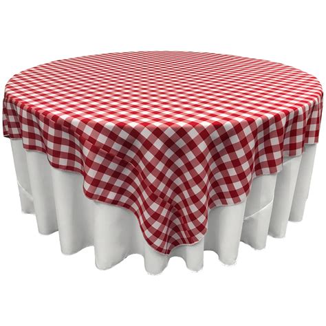 La Linen Polyester Gingham Checkered 90 By 90 Inch Square Tablecloth