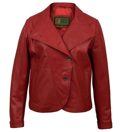 Deep Womens Red Leather Jacket Real Leather Garments