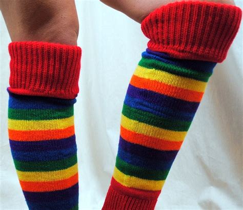 Vintage 80s Rainbow Striped Leg Warmers