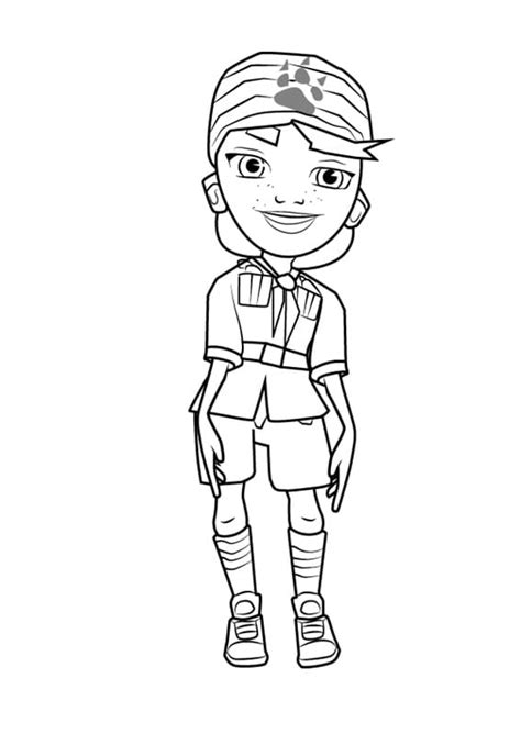 Noon from Subway Surfers Coloring Page - Free Printable Coloring Pages