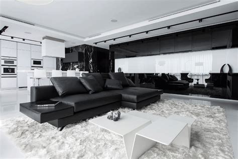 This Apartment Has An Almost Entirely Black And White Interior