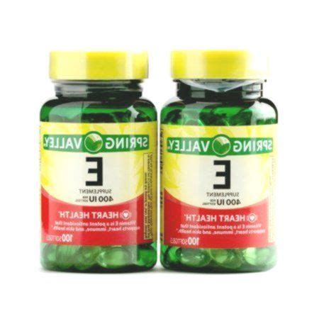 Check spelling or type a new query. Spring Valley Vitamin E Supplement, 400iu, 200 capsules ...