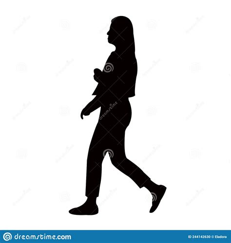 A Woman Walking Body Silhouette Vector Stock Vector Illustration Of