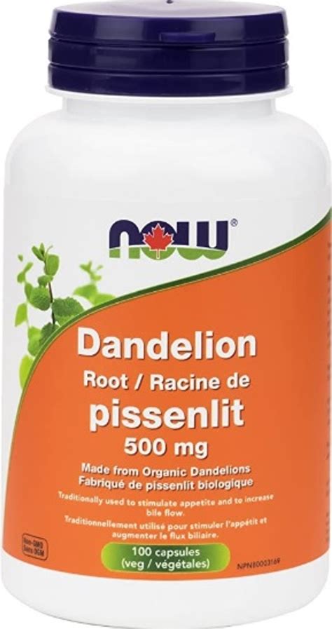 Now Dandelion Root 100 Veggie Capsules Coresupplementsca