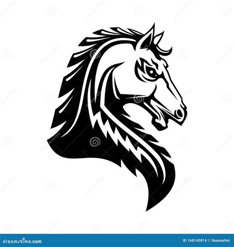 Heraldic Horse Head Isolated Heraldry Emblem Stock Vector