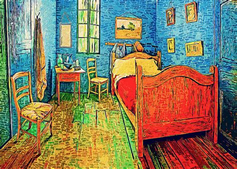 Van Goghs Bedroom In Arles Digital Painting With Impressionist Effect