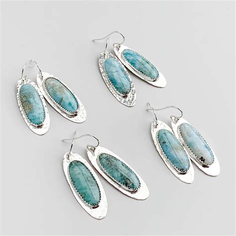 Larimar Oval Earrings