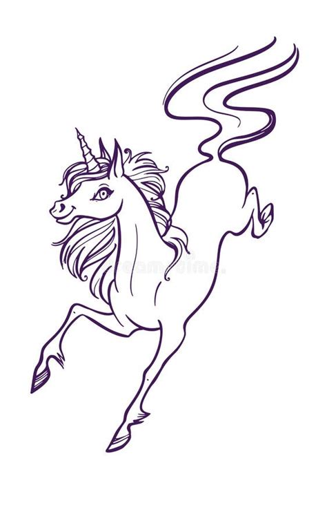 Beautiful Unicorn Vector Illustration Magic Fantasy Horse Desig Stock