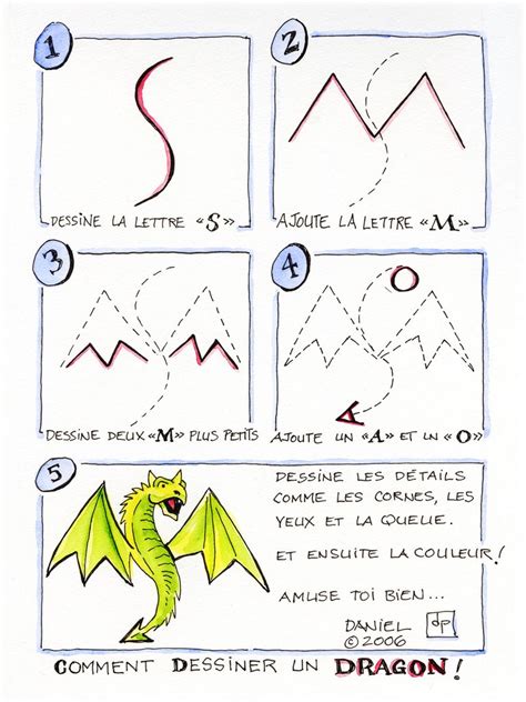 Les dessins de Daniel: Comment dessiner un dragon - How to draw a dragon