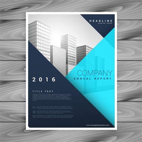 Free Vector Modern Brochure Template With Blue Geometric Style