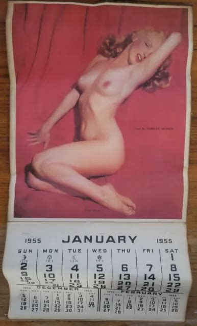 VINTAGE MARILYN MONROE Golden Dreams Nude Pose 1955 Calendar Pin Up