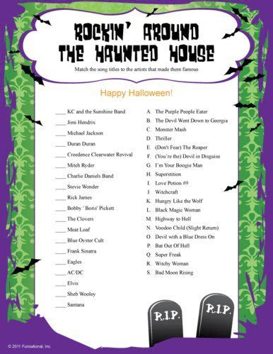 Whether you love movie trivia, know everything about the 80s, or can rattle off minutiae from history and world events without a. Rockin' Around The Haunted House trivia game | Halloween facts, Halloween party games, Halloween ...