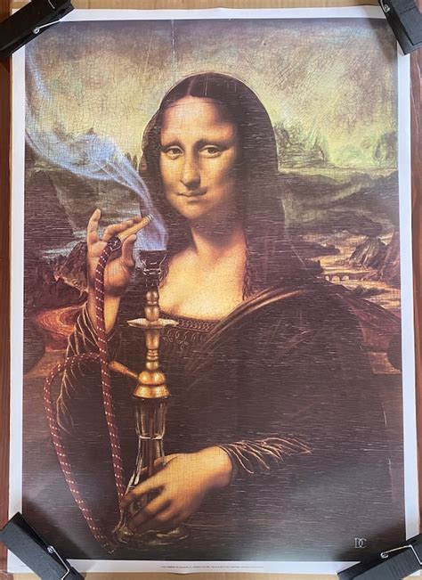 Mona Lisa Smoking Hookah Stona Lisa Vintage Poster Etsy