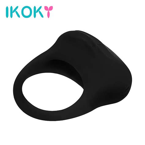 Ikoky Vibrating Penis Rings Delay Ejaculation Silicone Vibrator Cock Ring Sex Toys For Men Male