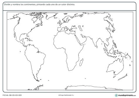 Ficha De Los Continentes Para Primaria