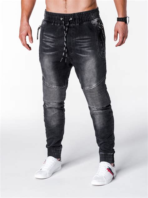 Mens Jeans Joggers Black P649 Modone Wholesale Clothing For Men