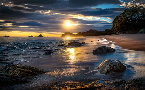 Images New Zealand Tasman Beach Nature Waves Sunrises And Sunsets