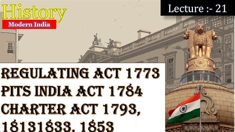 History For Upsc Regulating Act 1773 Pits India Act 1784 Charter Act