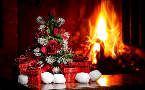Animated Christmas Gifts Fireplace Email Backgrounds Id
