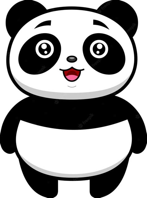 Premium Vector Cute Panda Bear Cartoon Character Vector Hand Drawn