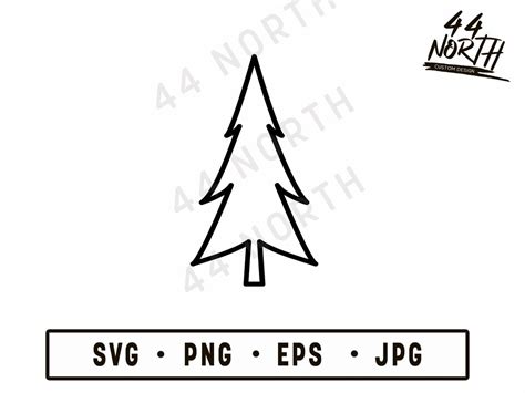 Pine Tree Outline Svg Digital Download Png Jpeg Eps Svg Etsy