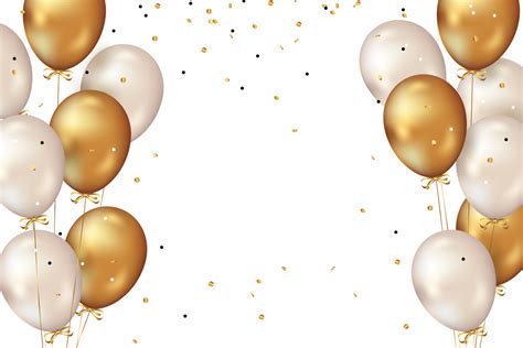 download confetti and luxury gold balloon birthday celebration border for free gold balloons
