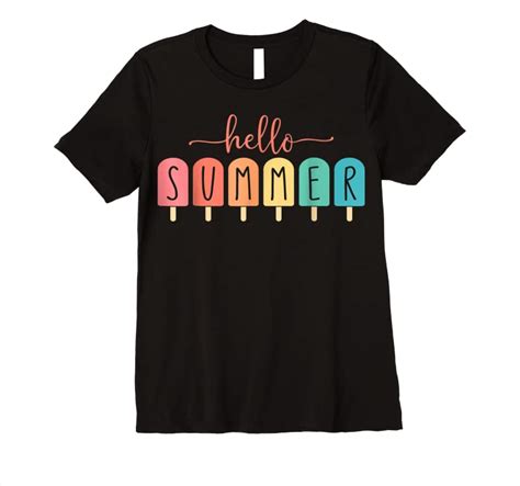 Shop Hello Summer Vacation Ice Cream Popsicle Ice Lolly T Shirts Tees