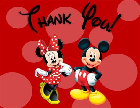 Minnie And Mickey Mouse Thank You Cards Printable Digital File 2 Pdfs Instant Download Etsy