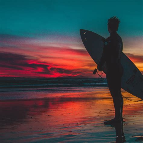 Surfer Surfing Shore Sunset Twilight 4k Wallpaper 4k