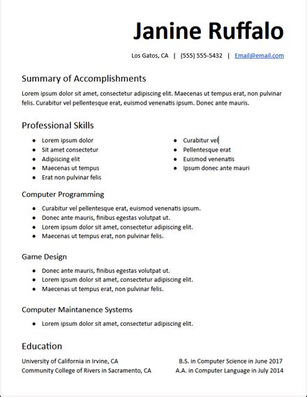 Cv example with no job experience. No Work Experience Resume Templates Free to Download