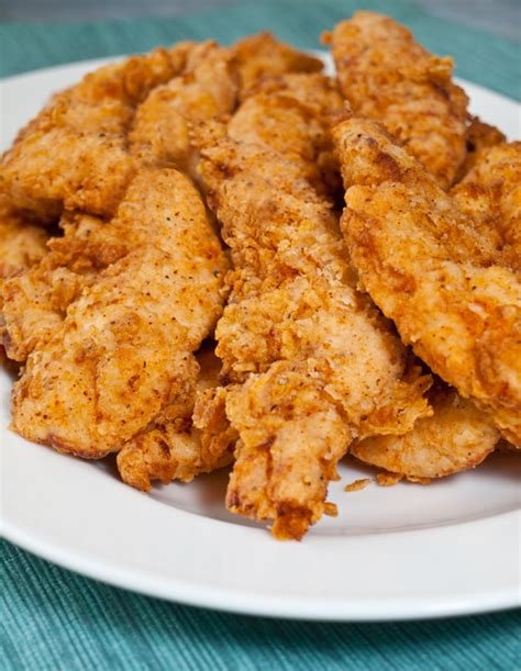 The outside is crispy & the meat is moist & tender. Buttermilk Fried Chicken Tenders - Once Upon a Chef