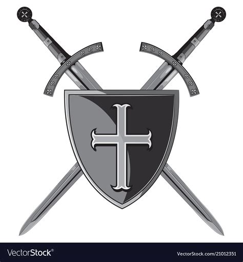 Knight Swords Two Crossed Of The Sword Royalty Free Vector