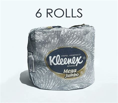 6 Kleenex Mega Jumbo Toilet Paper Single Rolls 2 Ply White Toilet