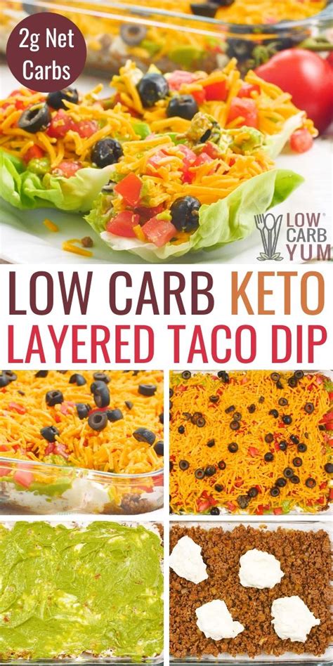 Taco dip with ground beef cream cheese and sour cream. Keto Taco Dip with Ground Beef | Layered taco salads, Taco ...