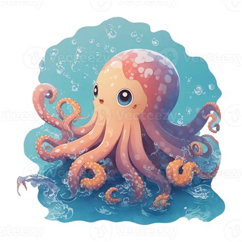 Cute Octopus Under Water 27131657 Png