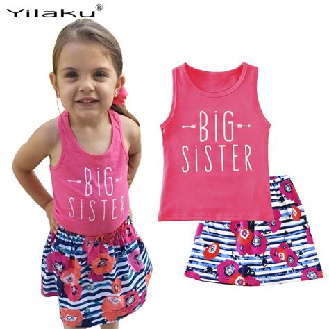 2017 Summer Girls Clothes Sets Casual Striped Floral Print Baby Girl