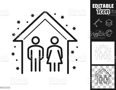 Tetap Di Rumah Tetap Aman Ikon Untuk Desain Mudah Diedit Ilustrasi Stok Unduh Gambar Sekarang