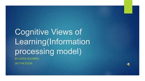 Cognitive View Of Learning Ppt