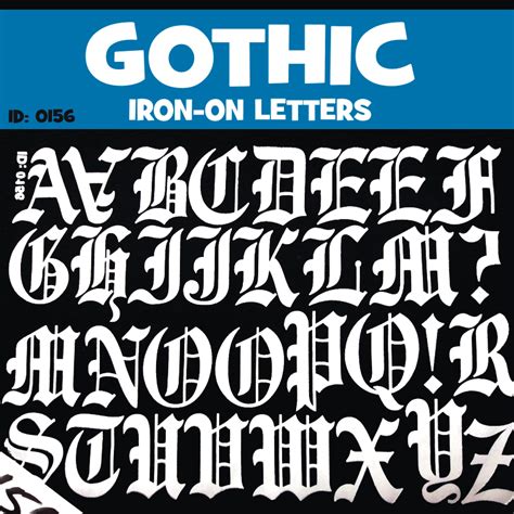 Gothic Old English Iron On Transfer Letters Alphabets A Z